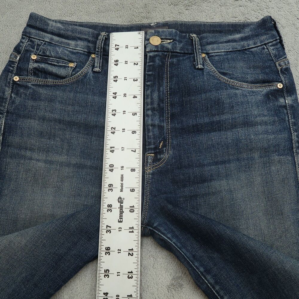 Mother Jeans Womens Size 27 Blue High Waisted Looker Ankle Fray Dark-Stone Wash - Picture 8 of 16